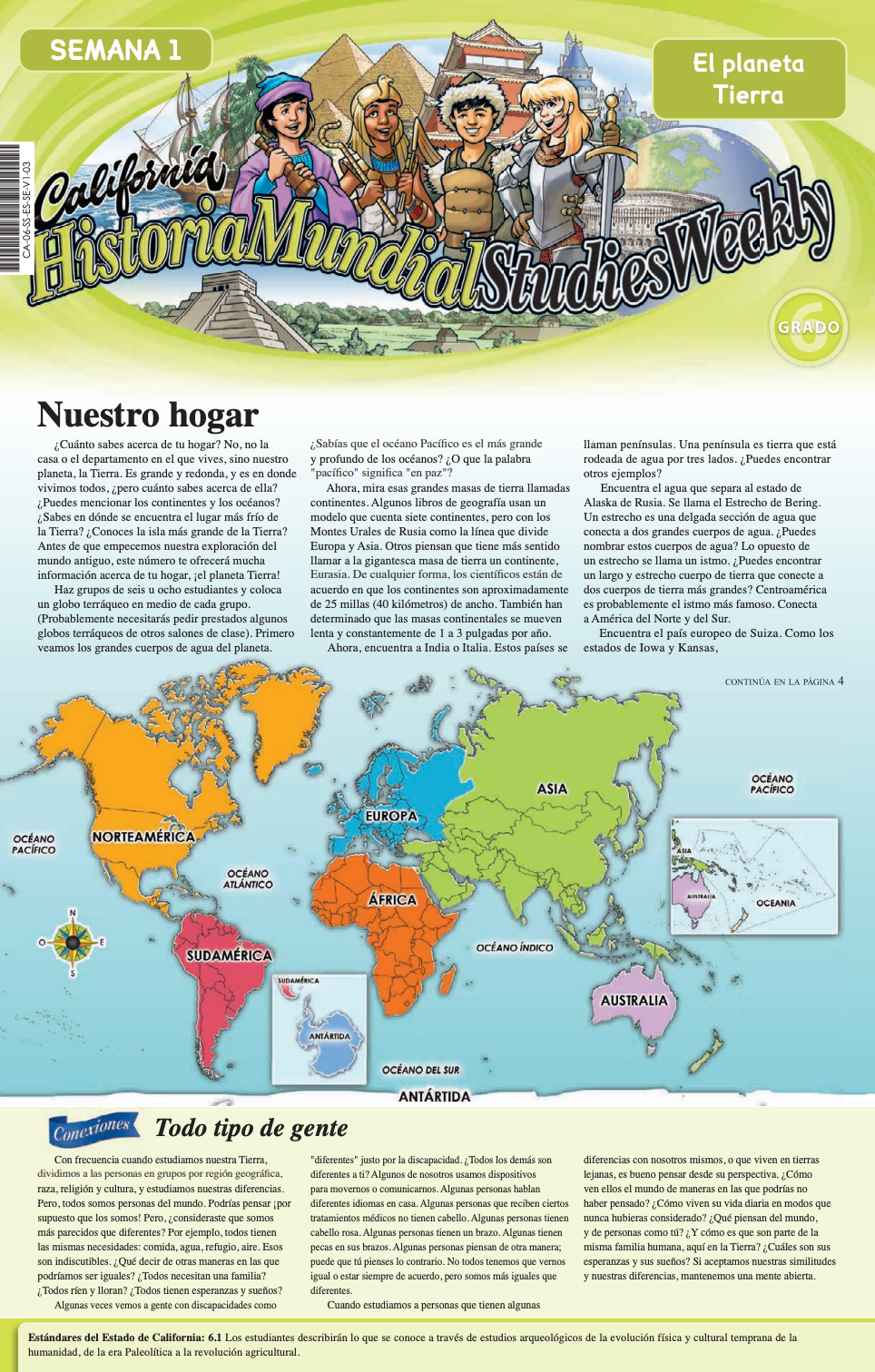 Studies Weekly Sixth Grade Student Text Spanish Single Copy