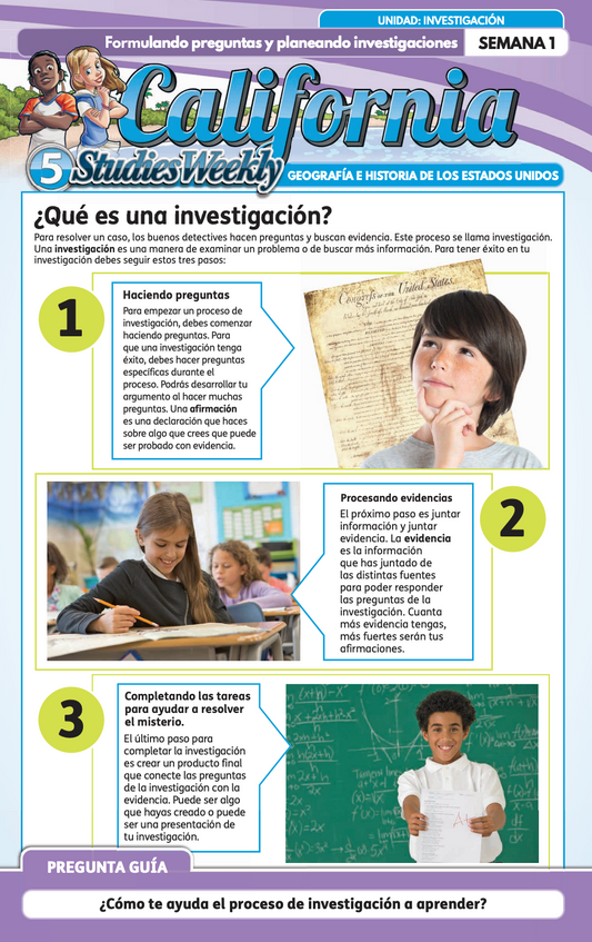 Studies Weekly Fifth Grade Student Text Spanish Single Copy
