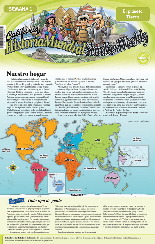 Studies Weekly Sixth Grade Student Text Spanish Single Copy